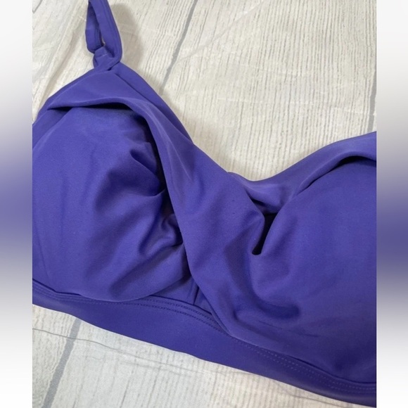 Athleta Womens Bikini Top Bra 36 B/C Purple Halter Padded Swimwear Hook Beach - Picture 5 of 13